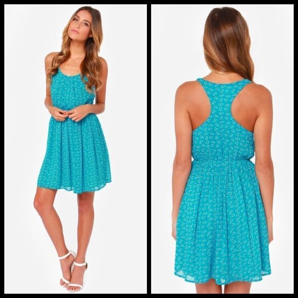 💕LULU'S💕 Branch Out Blue Print Dress - Picture 2 of 14